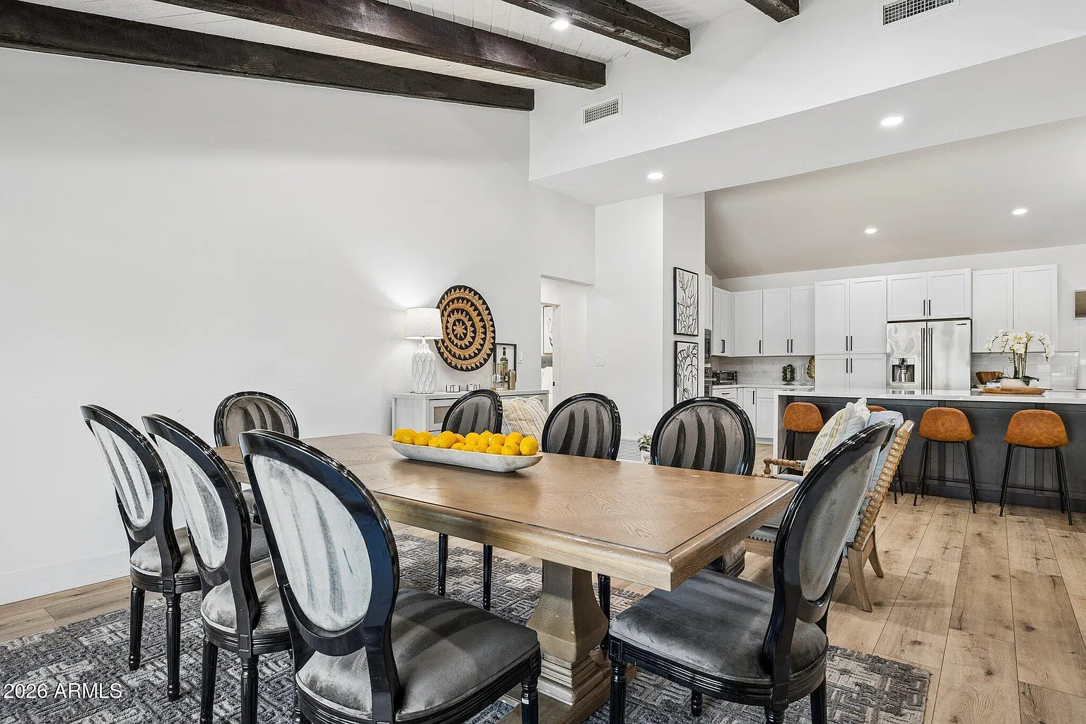Formal dining room open to the chef's kitchen