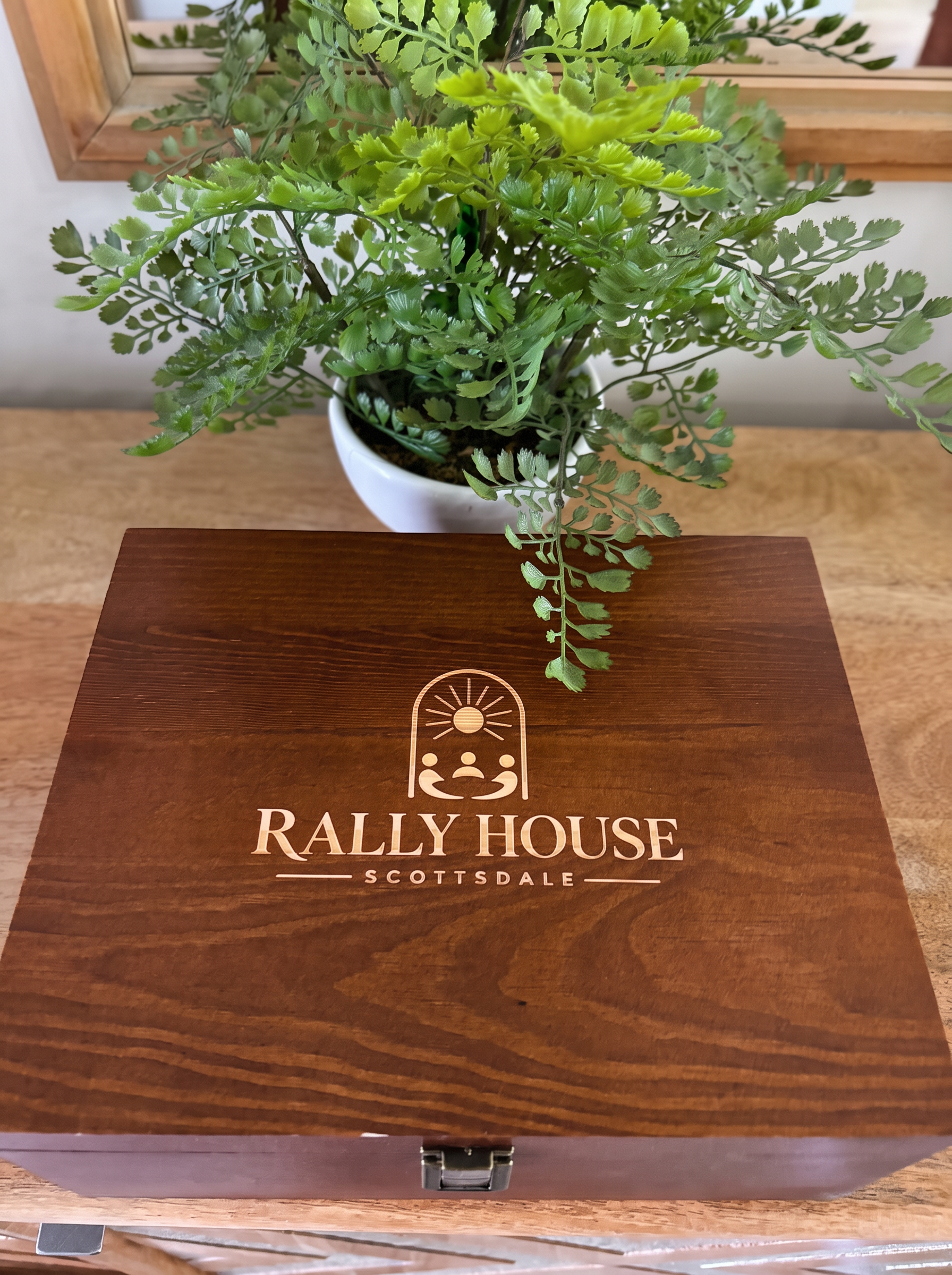 Rally House Scottsdale wooden welcome box